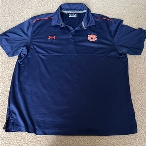 Under Armour Navy Polo with Orange Auburn Logo